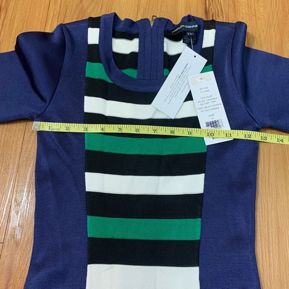 French Connection Striped Bodycon Bandage Dress - Picture 7 of 9